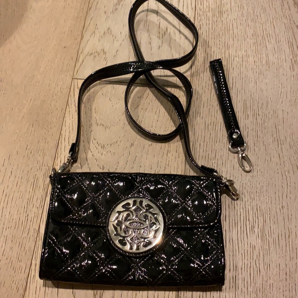 Steve Madden Black Patent Handbag/Wristlet